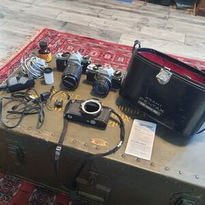 Vintage Pentax MG ME ASAHI 3 Film CAMERAS and Accessories LOT **SEE DESCRIPTION
